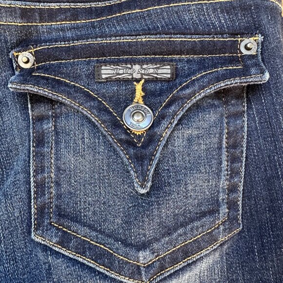 Hudson Womens Bootcut Dark Blue Jeans Size 28 Stretch Denim - Picture 12 of 12